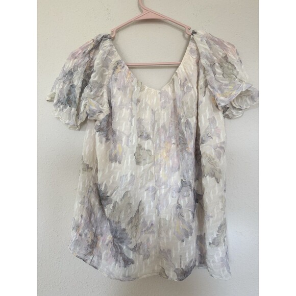 Rebecca Taylor Silk Floral Blouse Size Small Romantic Fairycore Feminine Texture - Picture 2 of 6